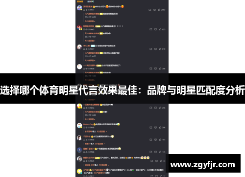 选择哪个体育明星代言效果最佳：品牌与明星匹配度分析